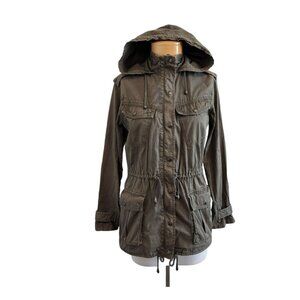 Aritzia Talula Trooper Field Utility Green Moto Hooded Safari Boho Jacket XS